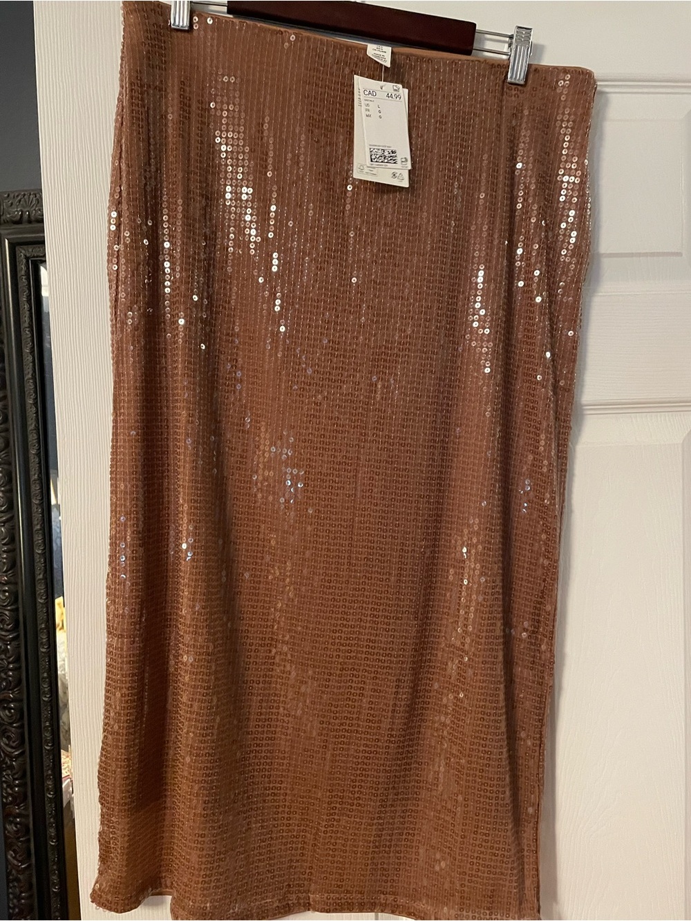 Sequin Midi Skirt in cognac/Gold - Women
